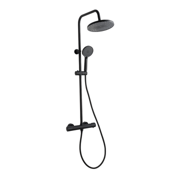 DESZCZOWNIA Z BATERIĄ TERMOSTATYCZNĄ VOLOS, CZARNA