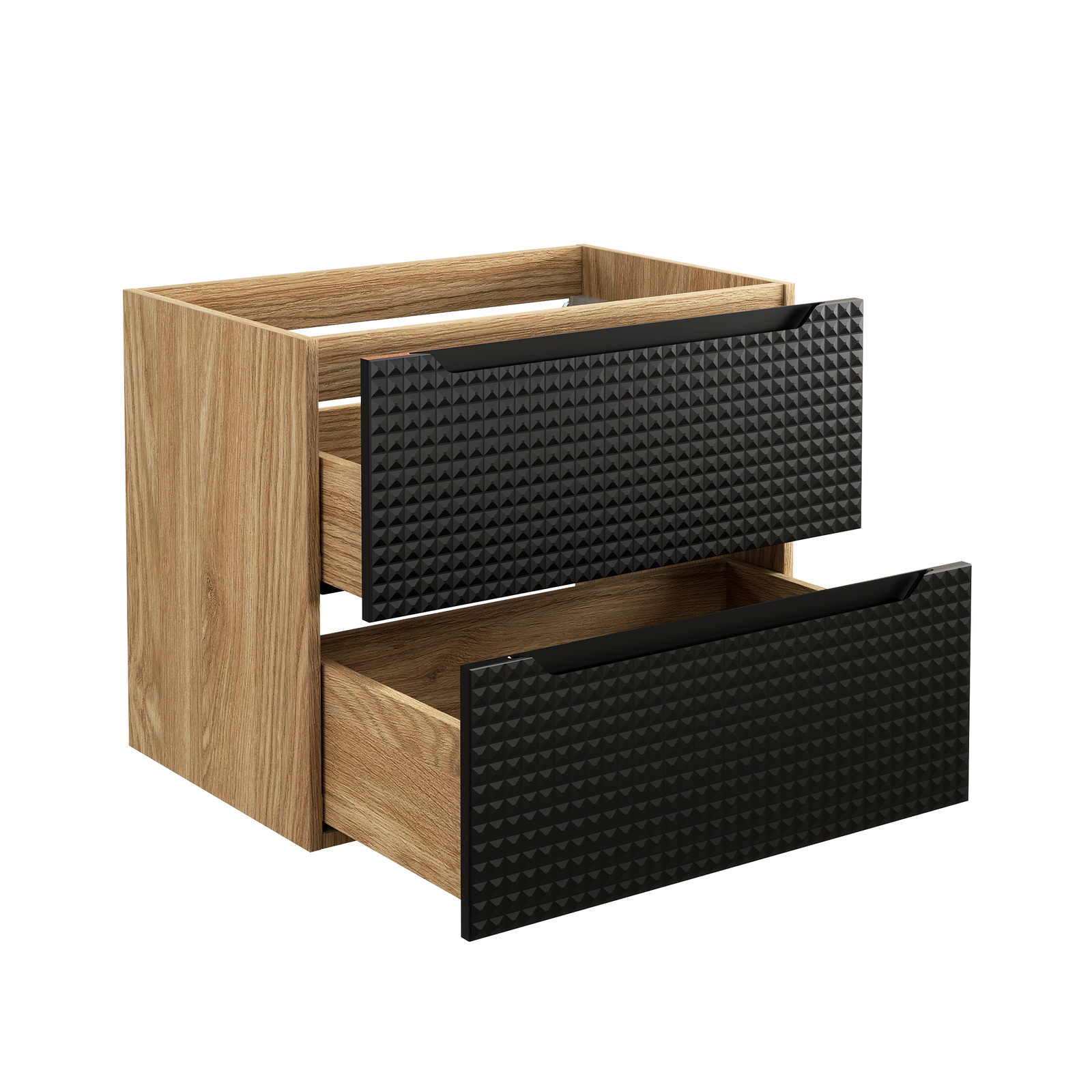 Szafka pod umywalkę 70cm 2 Szuflady LUXOR BLACK 82-70-2S