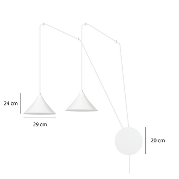Biała lampa metalowa biały 2x60W 159/2 ABRAMO 2