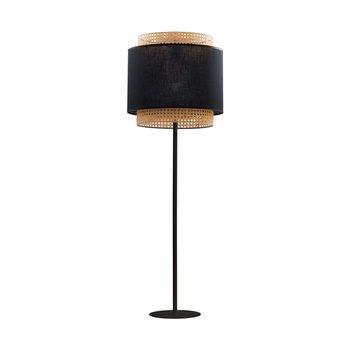 Lampa podłogowa stojąca rattanowa czarna 145cm BOHO BLACK 5568