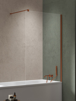 Parawan nawannowy 80x150 Miedziany 8 mm – NESTA COPPER BRUSHED P-0218-WP z powłoką Active Shield 2.0 | Szczotkowanie