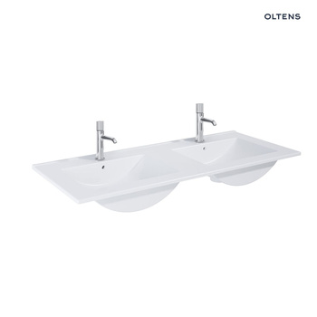Oltens Vernal umywalka 120x46 cm meblowa prostokątna podwójna biały połysk 41209000
