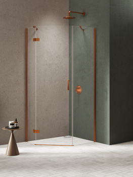 Kabina prysznicowa 100x80x200 Miedziany 6 mm – NESTA COPPER BRUSHED K-4688 z powłoką Active Shield 2.0 | Szczotkowanie