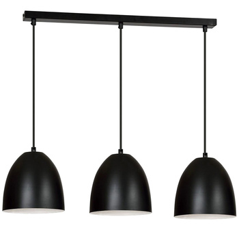 Czarno biała lampa wisząca 3 eleganckie klosze 60W 391/3 LENOX 3