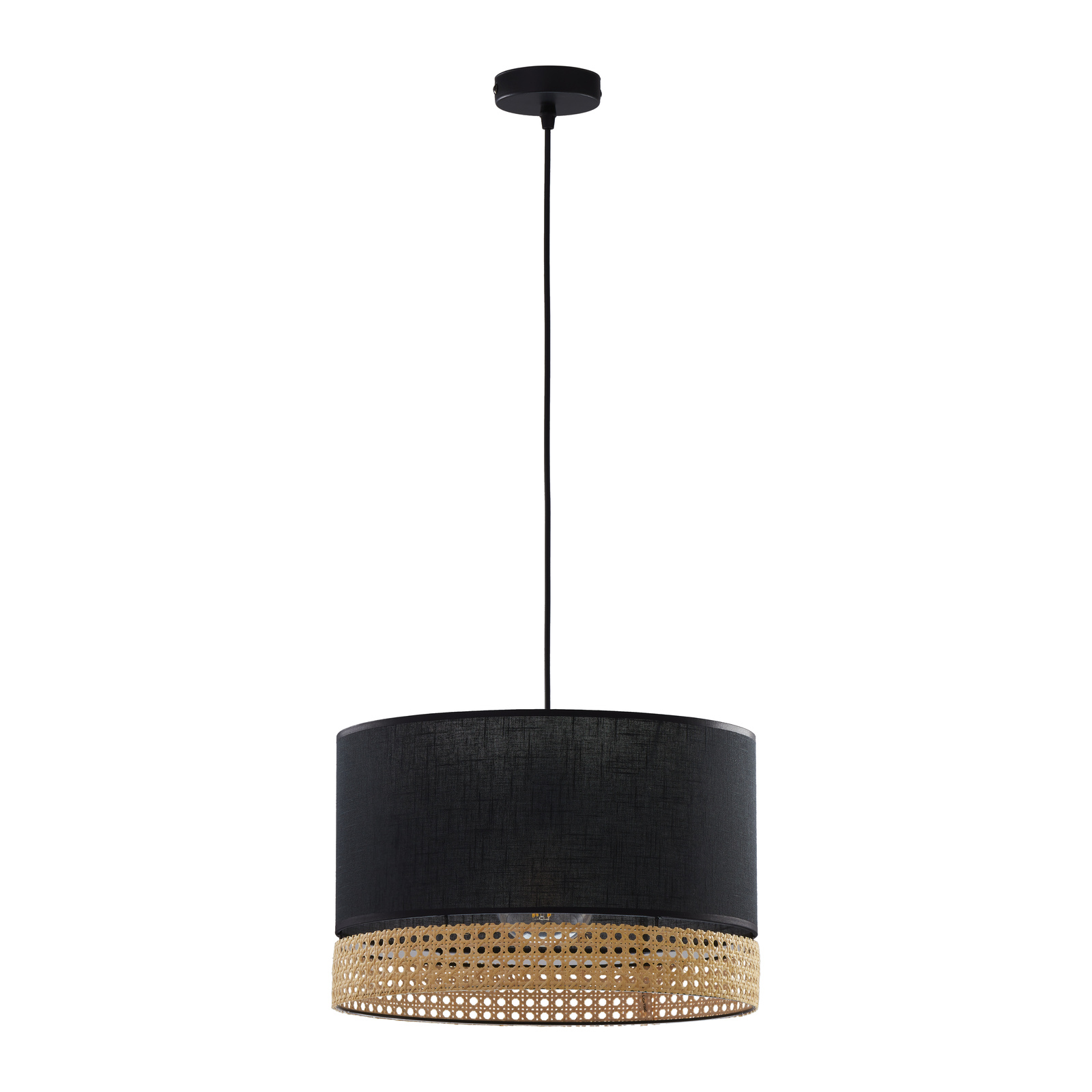 Boho lampa sufitowa wiszca z rattanowym abaurem E27 PAGLIA 6543