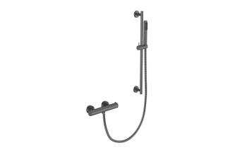 Besco BP-VNTII-GR Zestaw prysznicowy natynkowy termostatyczny Veo II / Decco / Illusion gun metal, gun metal (grafit szczotkowany)