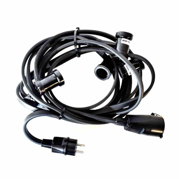 Girlanda Profesjonalna IP44 10M + Gniazdo Czarny