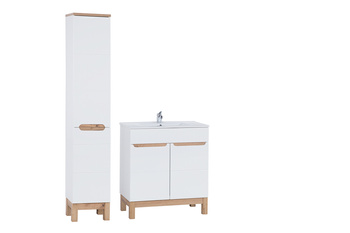 Zestaw mebli łazienkowych Bali White 80cm z umywalką i szafką wysoką – SET-BW LAVA 80CM BALI 804