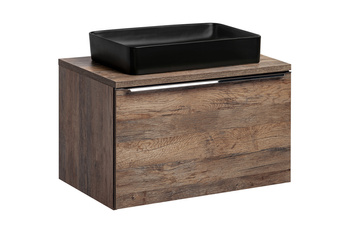 Zestaw mebli łazienkowych Santa Fe Oak 80cm z blatem i umywalką nablatową Slim – SET-SFO B 80CM UN. 6275 BLACK