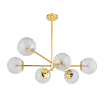 Duża lampa do salonu złota + szklane kule 6xG9 CADIX GOLD 4606