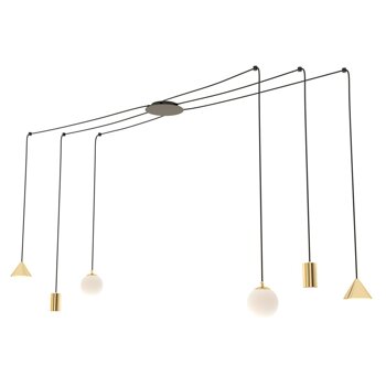 Duża lampa wisząca FUJI złota 200cm EMIBIG 1350/6