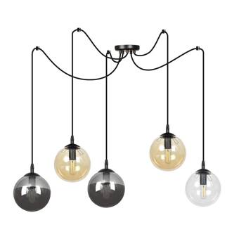 Lampa pająk nowoczesna kolorowe klosze kule DESIGN 5x40W 939/5 GIGI 5