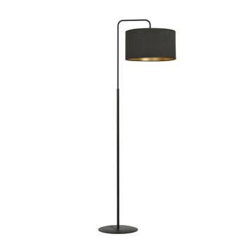 Lampa podłogowa z abażurem 1x60W czarny/złoty 1054/LP1 HILDE LP1