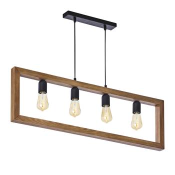 Lampa wisząca rustykalna w ramce 4xE27 czarny METRO 4276 TK Lighting